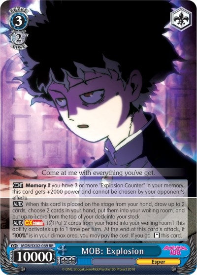 Image for MOB: Explosion (Mob Psycho 100) (MOB/SX02-069 RR) - Weiss Schwarz