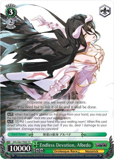 Image for Endless Devotion, Albedo (Nazarick: Tomb of the Undead) (OVL/S62-TE09 TD) - Weiss Schwarz