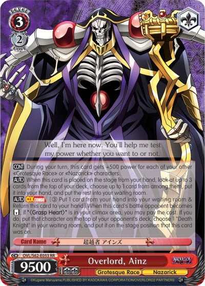 Image for Overlord, Ainz (Nazarick: Tomb of the Undead) (OVL/S62-E053 RR) - Weiss Schwarz