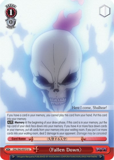 Image for Fallen Down (Nazarick: Tomb of the Undead) (OVL/S62-E072 U) - Weiss Schwarz