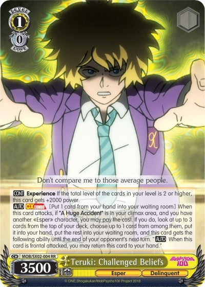 Image for Teruki: Challenged Beliefs (Mob Psycho 100) (MOB/SX02-004 RR) - Weiss Schwarz