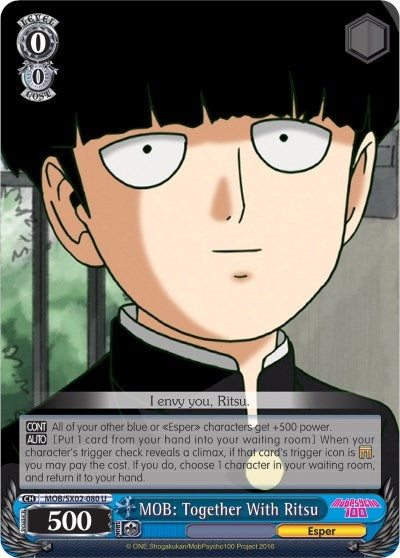Image for MOB: Together With Ritsu (Mob Psycho 100) (MOB/SX02-080 U) - Weiss Schwarz