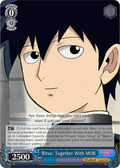 Image for Ritsu: Together with MOB (Mob Psycho 100) (MOB/SX02-092 C) - Weiss Schwarz