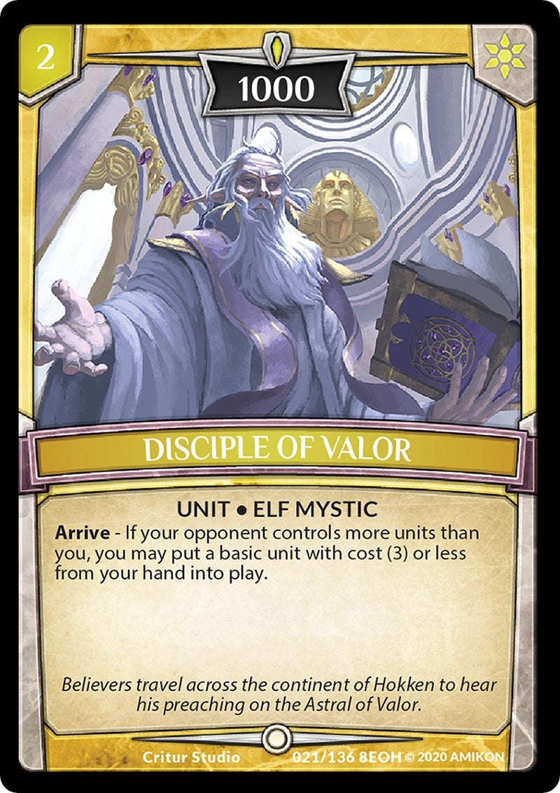 Image for Disciple of Valor (Echoes of Hokken) (21/136 8EOH) - Argent Saga TCG