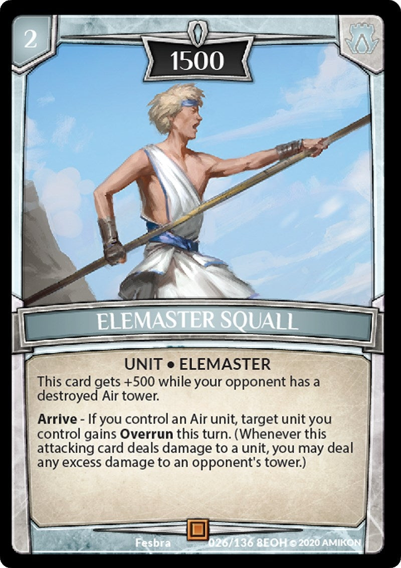 Image for Elemaster Squall (Echoes of Hokken) (26/136 8EOH) - Argent Saga TCG