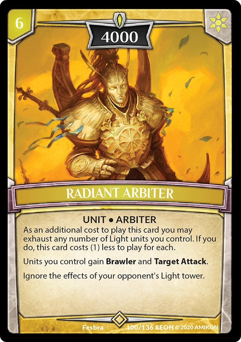 Image for Radiant Arbiter (Echoes of Hokken) (100/136 8EOH) - Argent Saga TCG