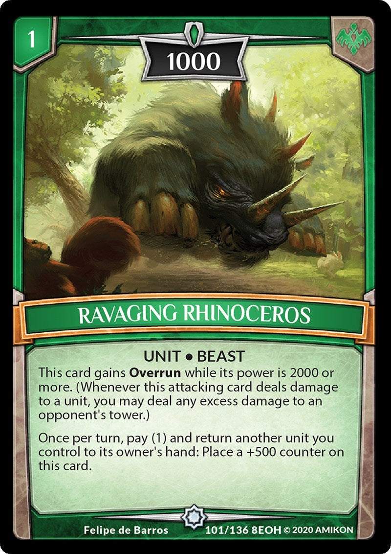 Image for Ravaging Rhinoceros (Echoes of Hokken) (101/136 8EOH) - Argent Saga TCG