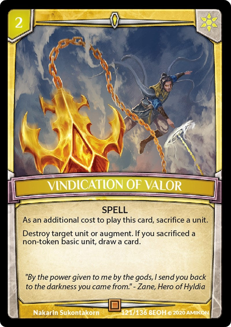 Image for Vindication of Valor (Echoes of Hokken) (121/136 8EOH) - Argent Saga TCG