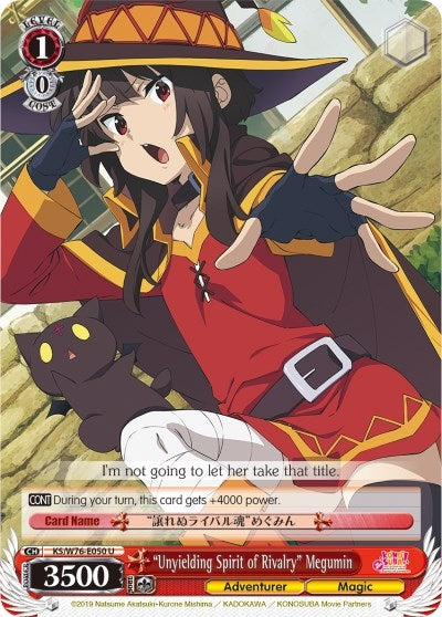 Image for "Unyielding Spirit of Rivalry" Megumin (KonoSuba The Movie: Legend of Crimson) (KS/W76-E050 U) - Weiss Schwarz