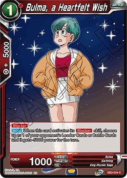 Image for Bulma, a Heartfelt Wish (Draft Box 06 - Giant Force) (DB3-004) - Dragon Ball Super: Masters