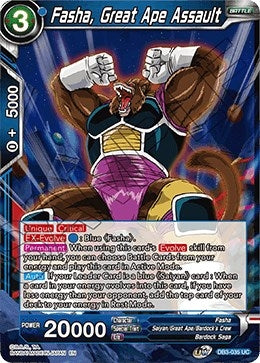 Image for Fasha, Great Ape Assault (Draft Box 06 - Giant Force) (DB3-035) - Dragon Ball Super: Masters