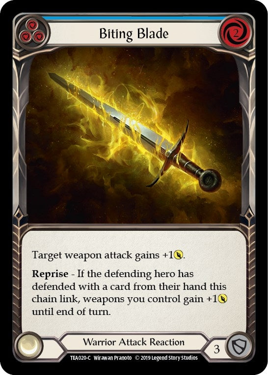 Image for Biting Blade (Blue) (Hero Deck: Dorinthea) (TEA020) - Flesh and Blood TCG