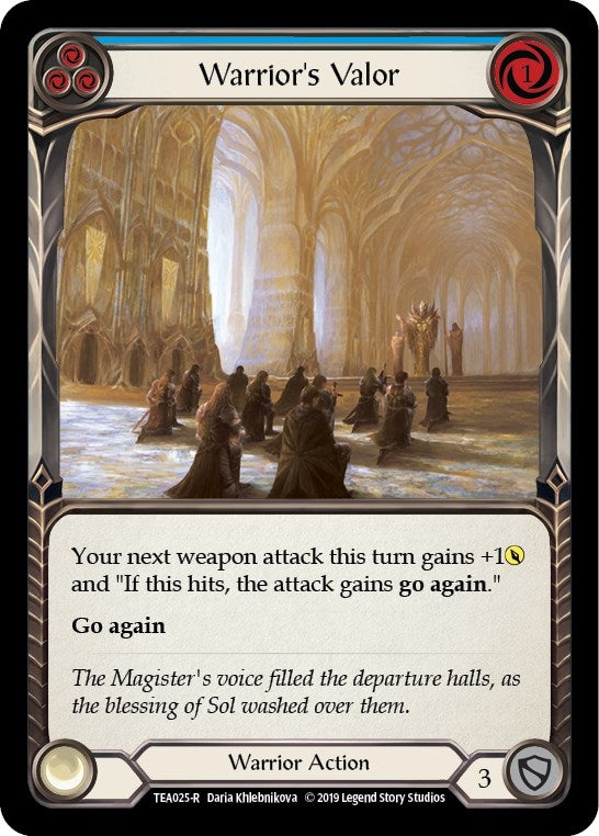 Image for Warrior's Valor (Blue) (Hero Deck: Dorinthea) (TEA025) - Flesh and Blood TCG
