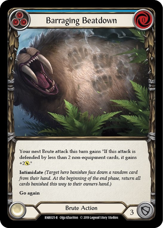 Image for Barraging Beatdown (Blue) (Hero Deck: Rhinar) (RNR025) - Flesh and Blood TCG