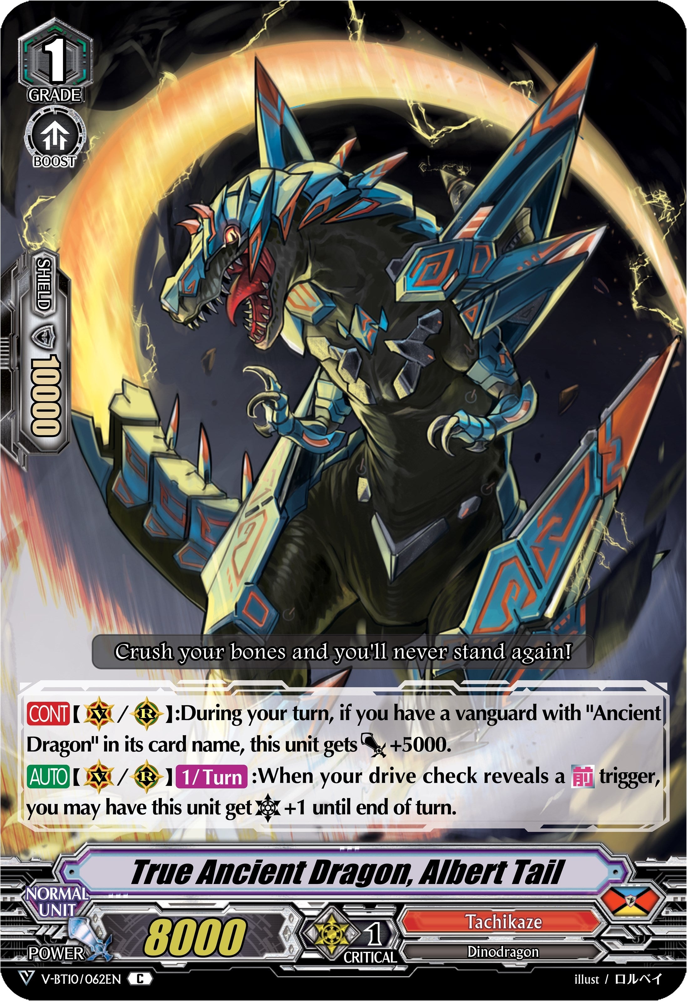 Image for True Ancient Dragon, Albert Tail (V-BT10: Phantom Dragon Aeon) (V-BT10/062EN) - Cardfight Vanguard
