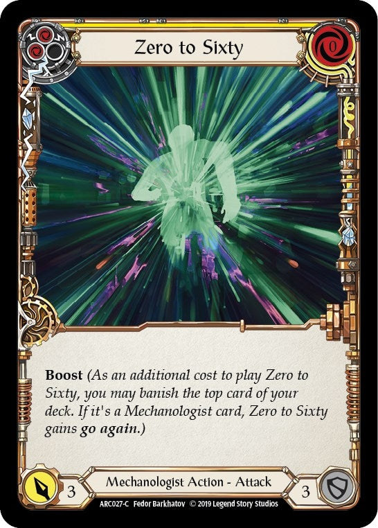 Image for Zero to Sixty (Yellow) (Arcane Rising) (ARC027) - Flesh and Blood TCG