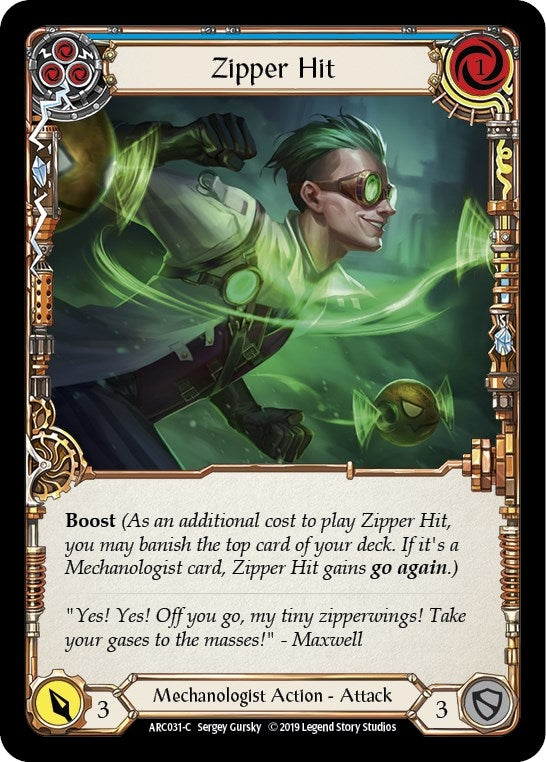 Image for Zipper Hit (Blue) (Arcane Rising) (ARC031) - Flesh and Blood TCG