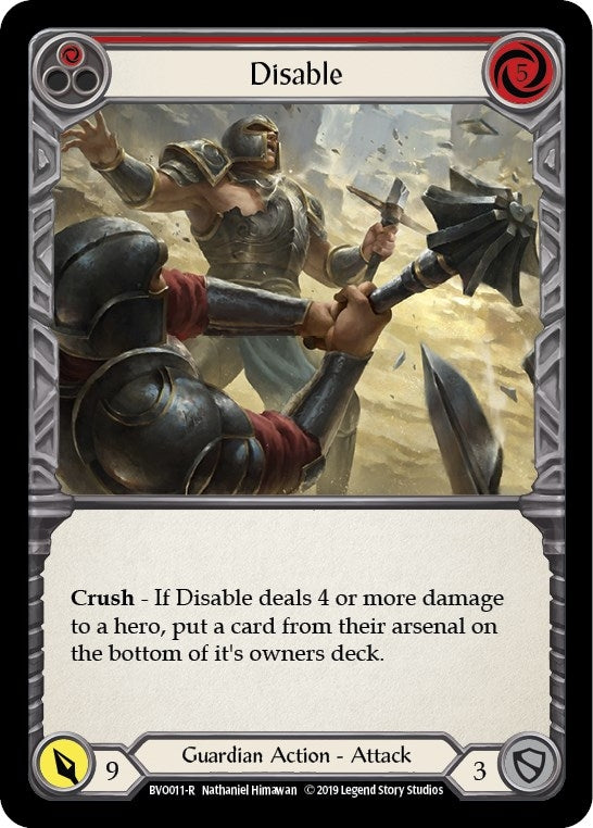 Image for Disable (Red) (Hero Deck: Bravo) (BVO011) - Flesh and Blood TCG