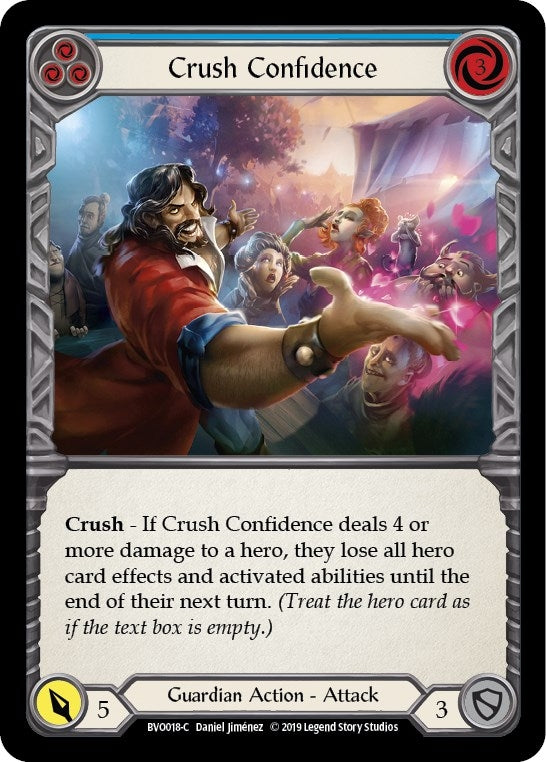 Image for Crush Confidence (Blue) (Hero Deck: Bravo) (BVO018) - Flesh and Blood TCG