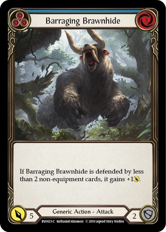 Image for Barraging Brawnhide (Blue) (Hero Deck: Bravo) (BVO023) - Flesh and Blood TCG