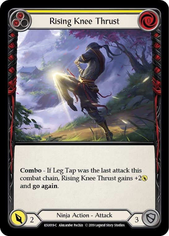 Image for Rising Knee Thrust (Yellow) (Hero Deck: Katsu) (KSU019) - Flesh and Blood TCG