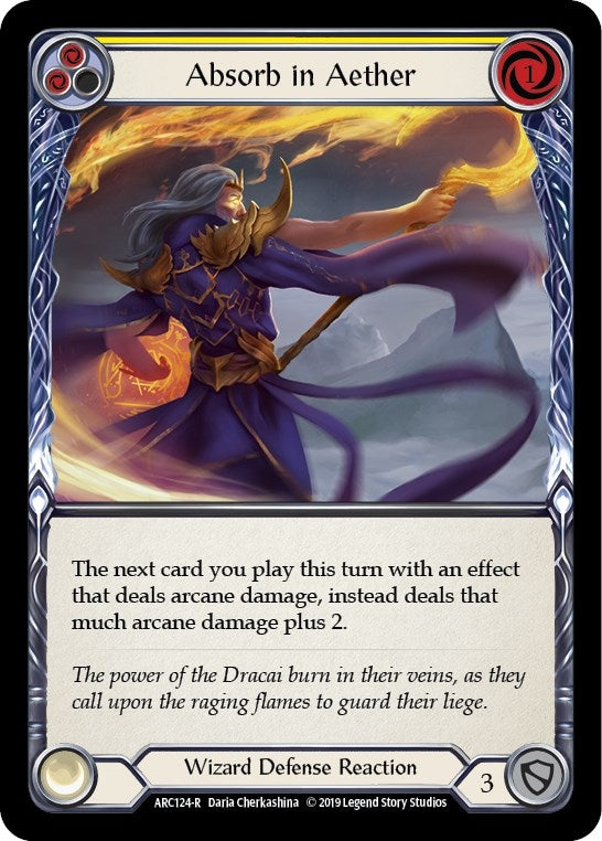 Image for Absorb in Aether (Yellow) (Arcane Rising) (ARC124) - Flesh and Blood TCG