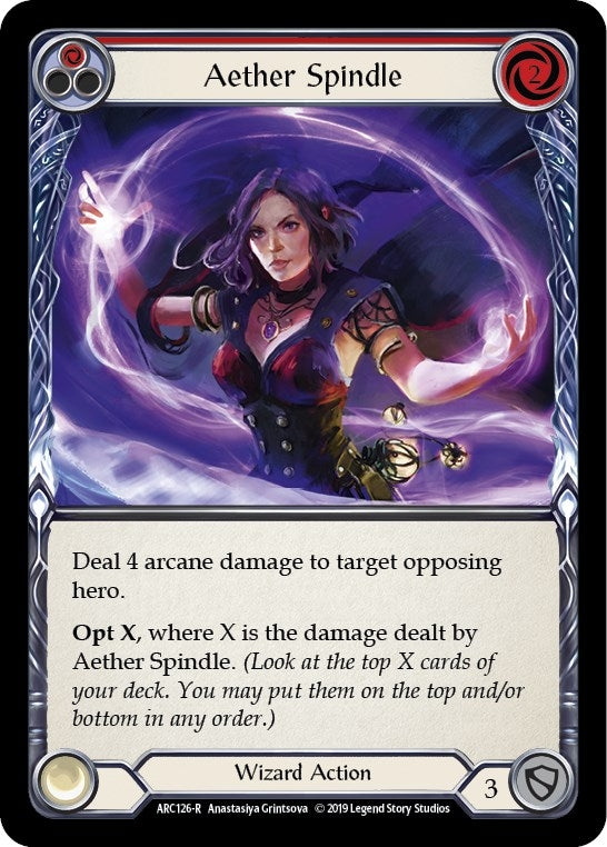 Image for Aether Spindle (Red) (Arcane Rising) (ARC126) - Flesh and Blood TCG
