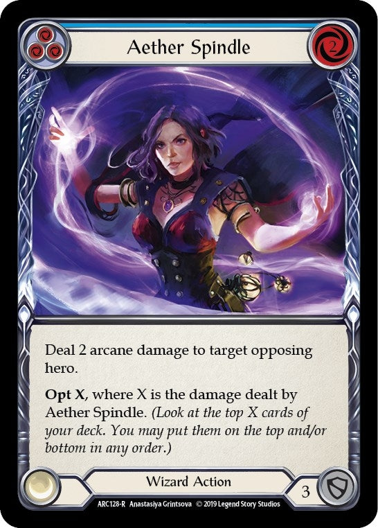 Image for Aether Spindle (Blue) (Arcane Rising) (ARC128) - Flesh and Blood TCG