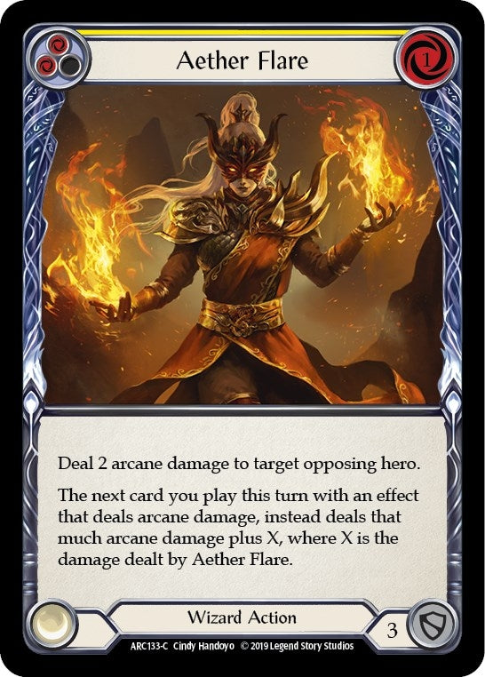 Image for Aether Flare (Yellow) (Arcane Rising) (ARC133) - Flesh and Blood TCG