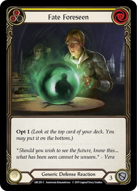 Image for Fate Foreseen (Yellow) (Arcane Rising) (ARC201) - Flesh and Blood TCG
