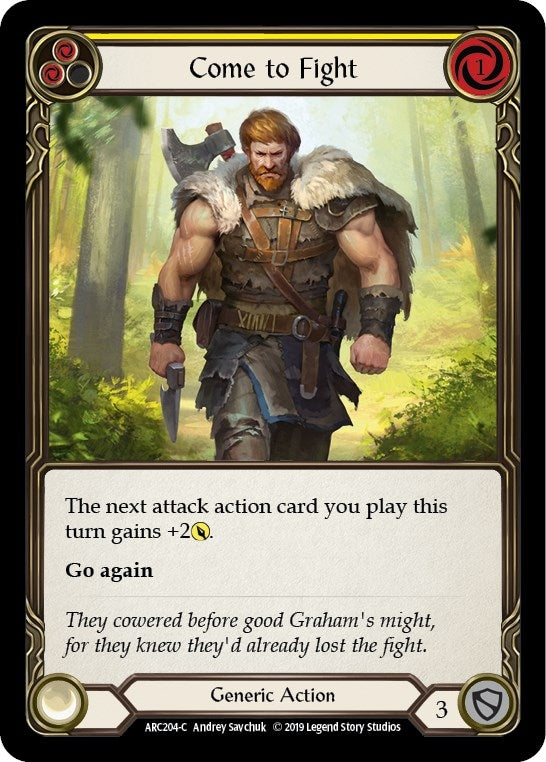 Image for Come to Fight (Yellow) (Arcane Rising) (ARC204) - Flesh and Blood TCG