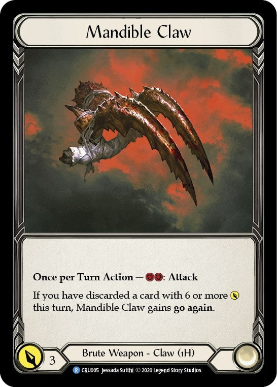 Image for Mandible Claw (Reverse) (Crucible of War) (CRU005) - Flesh and Blood TCG