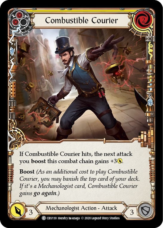 Image for Combustible Courier (Yellow) (Crucible of War) (CRU110) - Flesh and Blood TCG