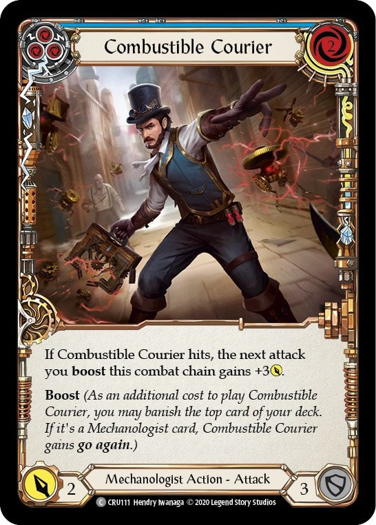 Image for Combustible Courier (Blue) (Crucible of War) (CRU111) - Flesh and Blood TCG