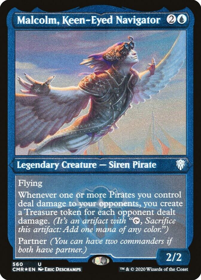Image for Malcolm, Keen-Eyed Navigator (Foil Etched) (Commander Legends) (560) - Magic: The Gathering
