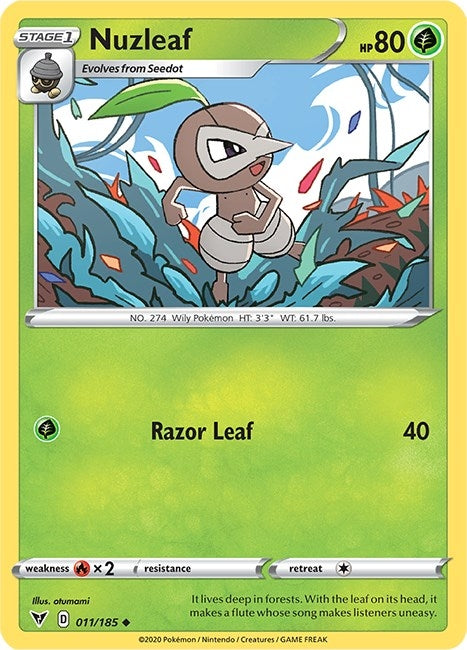 Image for Nuzleaf (SWSH04: Vivid Voltage) (011/185) - Pokemon