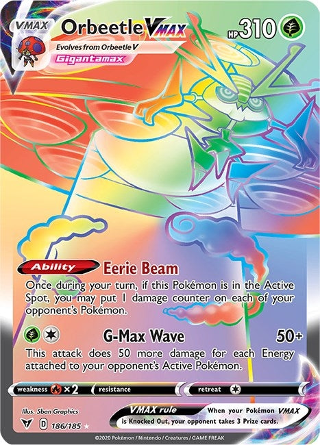Image for Orbeetle VMAX (Secret) (SWSH04: Vivid Voltage) (186/185) - Pokemon