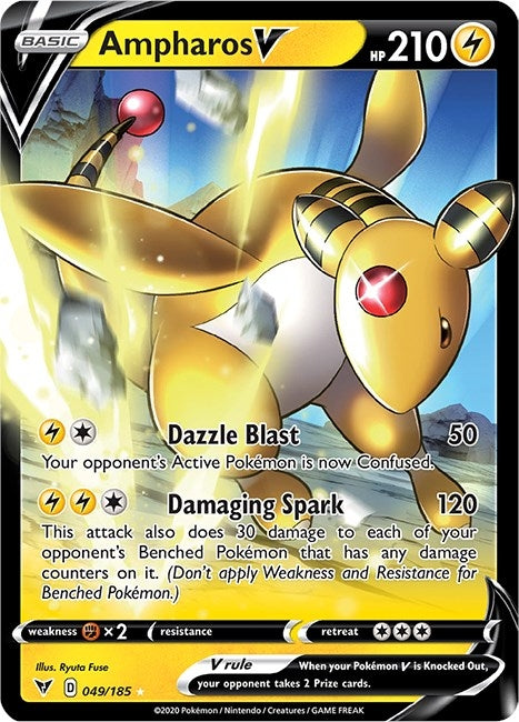 Image for Ampharos V (SWSH04: Vivid Voltage) (049/185) - Pokemon