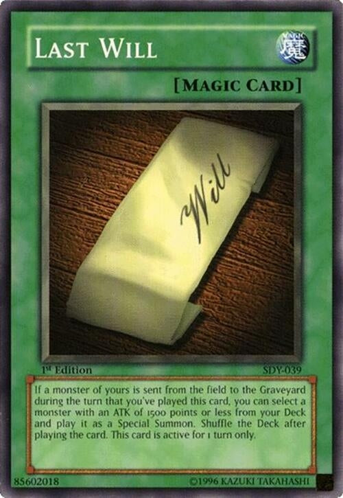 Image for Last Will (Starter Deck: Yugi) (SDY-039) - YuGiOh