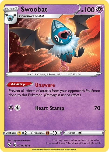 Image for Swoobat (SWSH04: Vivid Voltage) (074/185) - Pokemon