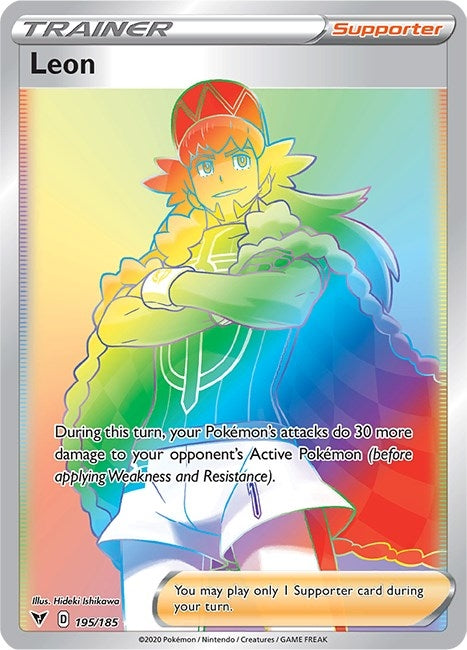 Image for Leon (Secret) (SWSH04: Vivid Voltage) (195/185) - Pokemon
