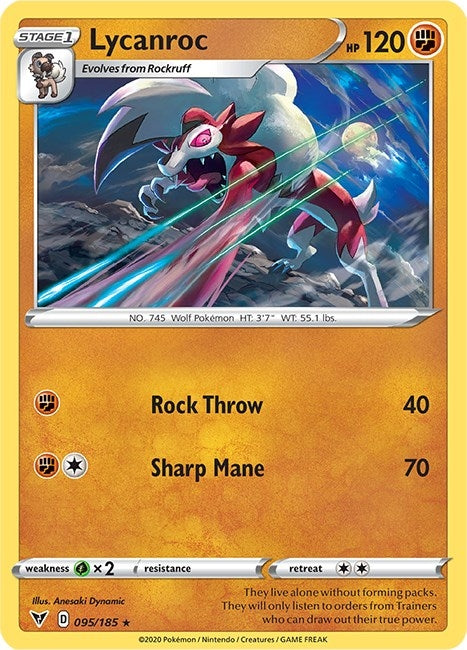 Image for Lycanroc (SWSH04: Vivid Voltage) (095/185) - Pokemon