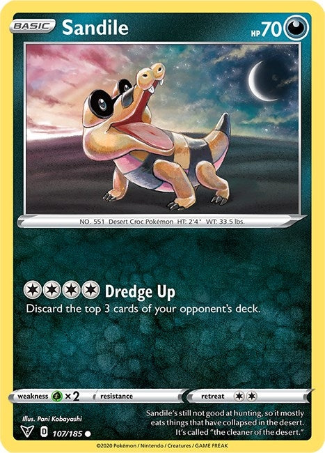 Image for Sandile (SWSH04: Vivid Voltage) (107/185) - Pokemon