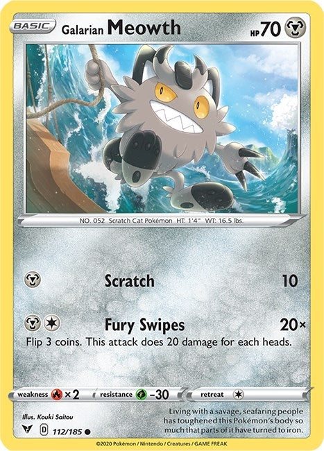 Image for Galarian Meowth (SWSH04: Vivid Voltage) (112/185) - Pokemon