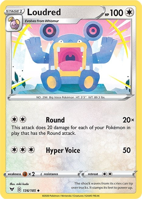 Image for Loudred (SWSH04: Vivid Voltage) (136/185) - Pokemon