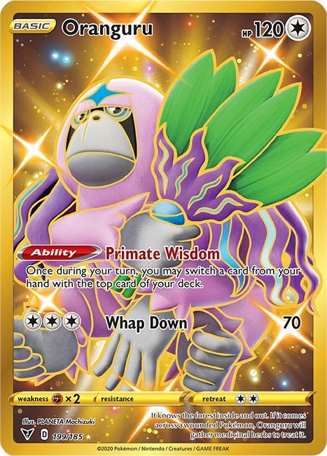 Image for Oranguru (Secret) (SWSH04: Vivid Voltage) (199/185) - Pokemon