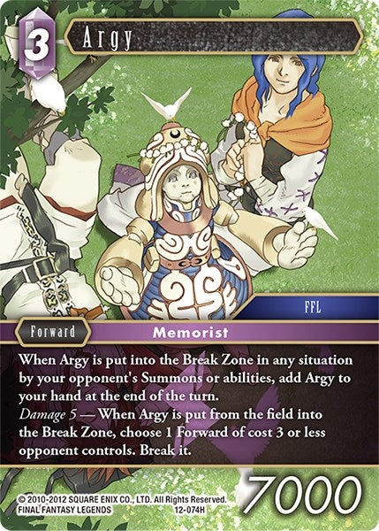 Image for Argy (Opus XII) (12-074H) - Final Fantasy TCG