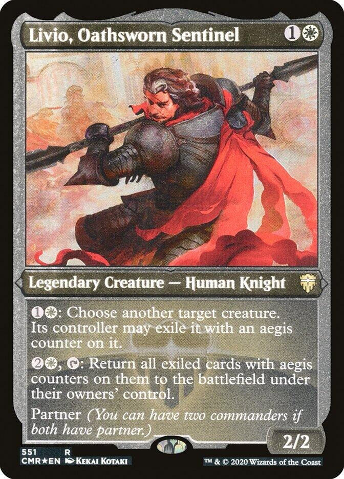 Image for Livio, Oathsworn Sentinel (Foil Etched) (Commander Legends) (551) - Magic: The Gathering
