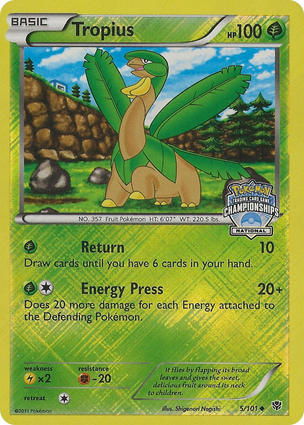 Image for Tropius - 5/101 (National Championships) (League & Championship Cards) (005/101) - Pokemon