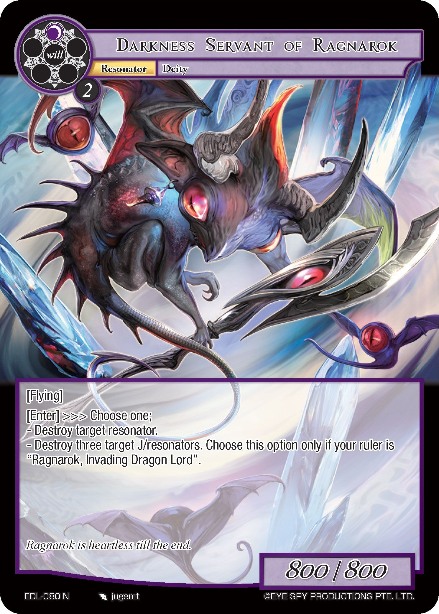 Image for Darkness Servant of Ragnarok (The Epic of the Dragon Lord) (EDL-080) - Force of Will